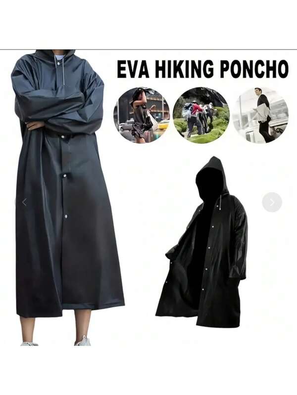 Fashionable Adult Waterproof Long Thick Rain Jacket, Suitable For Outdoor Hiking, Travel, Fishing, Mountaineering