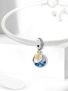 1pc 925 Sterling Silver Pendant Bead, Suitable For Women's Bracelets, Bangles, DIY Jewelry Making And Daily Outfit Matching, An Ideal Accessory For Girls - Silver - View 6