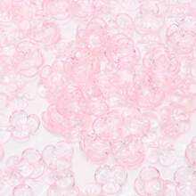 100 piezas / lote Cuentas acrílicas transparentes con forma de flor de 3 pétalos de 10 mm - Ideales para hacer pasadores de pelo, llaveros, cadenas de teléfono, collares y accesorios de joyería y manualidades DIY
