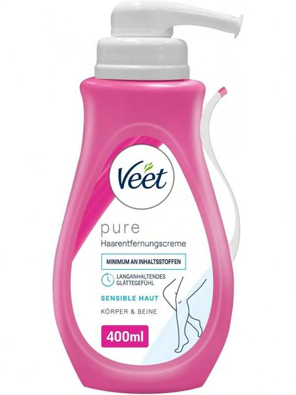 Crème dépilatoire Veet PURE - Épilation du corps et des jambes - 1 x 400 ml