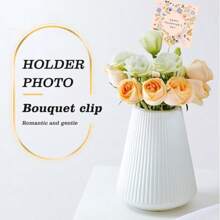 20 piezas de soportes metálicos para tarjetas con diseño floral, soporte para fotos con forma de flor en corazón dorado, adecuado para bodas, fiestas de cumpleaños