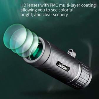 High Definition Compact Monocular Telescope, Pocket-Sized & Lightweight, Fixed Focus - Suitable For Outdoor Adventure, Hunting, Travel And Fishing