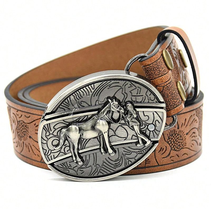 Men's Leather Belt Outdoor Multifunctional Belt With Knife Suitable For Men's Gift - nvAmaCA - Xem 1