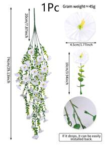 1/2/4 piezas Plantas artificiales colgantes de eucalipto y gloria de la mañana de seda, resistentes a los rayos UV, plantas verdes para decoración de aniversario, graduación, ceremonia de boda, fiesta familiar, oficina, porche, jardín, patio y pared en primavera/verano