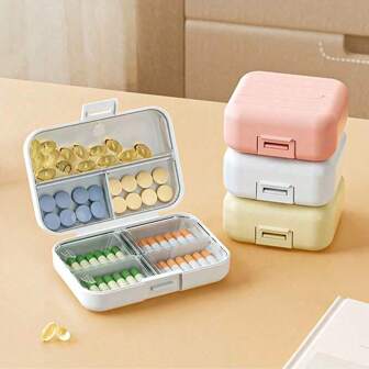 1pc Portable Medicine Box, Drug Packaging Box, Divided Into Seven Day Packs, Portable Pill Box, Sealed Dispensing Device, Travel Dispensing Box