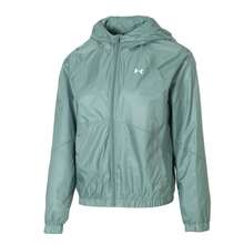 Under Armour 女款外套/外套 UA Rival Sport Windbreak Jkt日常簡約舒適戶外運動服 1382698-348 - 石灰綠 - 查看 1