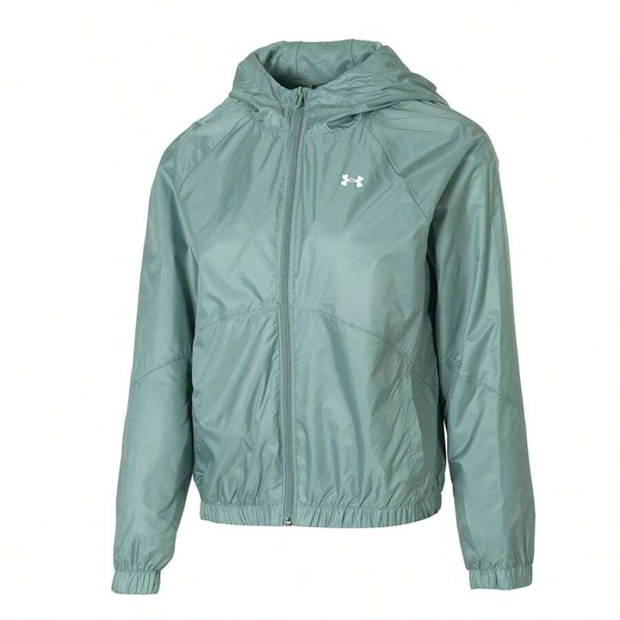 Under Armour 女款外套/外套 UA Rival Sport Windbreak Jkt日常簡約舒適戶外運動服 1382698-348 - 石灰綠 - 查看 1