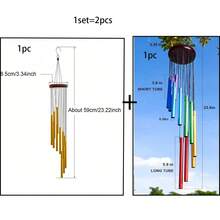 1pc/2pcs/4pcs Outside Symparthy Wind Chimes With 12 Aluminum Alloy Tuber And Hook,Handicraft Memorial Gift Decoration For Home,Patio,Garden,Outdoor