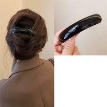 1pc Retro Elegant Leopard Print One-Piece Oval Spring Clip Hairpin, Suitable For Ponytail And Short Hair With Less Volume, Claw Clips - Multicolor - View 8