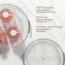 1/2Pcs Lazy Susan Organizer Turntable For Cabinet, 23.5cm/9.25inch, Rotating Condiment Organizer For Kitchen Pantry Organizers And Storage, Table Top, Fridge, Countertop, Spice Organization - Transparent - View 4