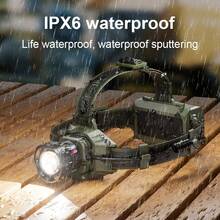 2025 Most Powerful LED Headlight Rechargeable Strong Light LED Headlamp Super Bright Head Flashlight 30W Long Shot Camping Hunting Lamp - Army Green - View 8