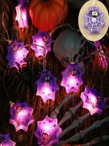 10 Lights/20 Lights Purple Spider Web Light String, Holiday Decoration, Halloween, Purple Spider Web LED Light String, Suitable For Shopping Malls, Indoor, Home, Windows, Rooms, Gifts, Parties, Halloween Decor Light Home Decor Party Decor Halloween Decoration Room Decor Halloween Garden Decor For Gift Fairy