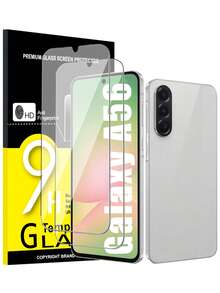 2片装钢化玻璃屏幕保护膜，兼容三星Galaxy A56 A36 A26 A16 A06 A55 A35 A25 A15 A05 A54 A34 A24 A14 A04 A73 A53 A33 A23 A13 A03 A72 A52 A32 A12 A02 A71 A51 A21 A71，9H硬度，2.5D弧面全覆盖，粘性屏幕玻璃，生日礼物，送给家人、朋友，手机屏幕保护膜，手机配件 - 無色 - 查看 1