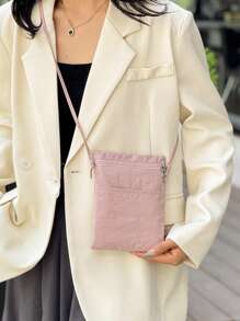 YOONI Solid Color Minimalist Crossbody Phone Wallet Korean Artistic Small Shoulder Bag Versatile Portable Coin Purse Suitable For Daily Use And Lightening Carrying Load For Women Wallet Purse Wallet