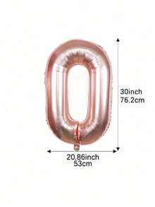 Mtrong Te 1 件 40 英寸和 30 英寸 0-9 玫瑰金数字铝箔氦气球生日派对装饰空气球 - 玫瑰金 - 查看 26