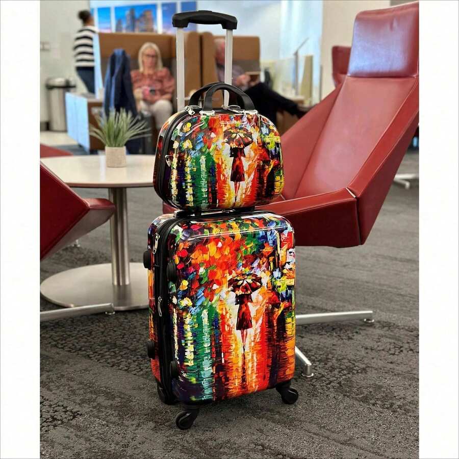 2-Piece Hardside Carry-On Luggage Set With Spinner Wheels For Travel ...