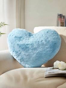 心形抱枕，粉色母亲节心形抱枕，爱心抱枕礼物，心形抱枕，仿兔毛房间装饰抱枕，客厅，卧室，适合万圣节，圣诞节，日常装饰使用 - 藍色 - 查看 2