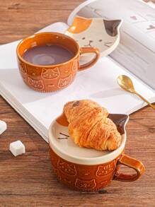 1pc Ceramic Cup For Home Kitchen Restaurant Living Room, Gifts, Coffee Cup, Water Cup, Tea Cup, Cold Drink Cup, Mug, Insulated Mug, Suitable For Tea, Coffee, Milk, Juice, Weddings, Parties, Birthdays