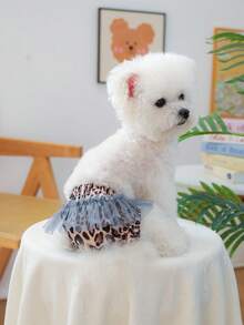 1件装宠物用品狗/猫花卉叶印花生理裤，薄款透气月经裤，适合小型犬