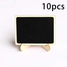 10pcs Mini Blackboard Display Panel Decoration, Home Decoration Signs, Mini Message Board Display Wooden Blackboard, Suitable For Wedding, Baking Display, Hotel, Banquet, Dessert, Table Cards 1PC - Black - View 9