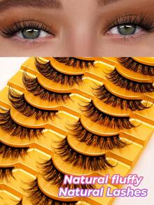 10对15毫米加长交叉假睫毛 - 黑色 - 查看 3