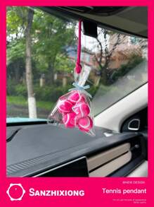 1 袋网球挂件汽车配件，汽车后视镜装饰吊坠，送给女士的精美礼物