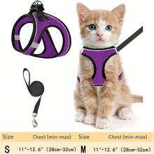 Escape-Proof Cat Harness & Leash Set: Reflective Soft Mesh Vest For  Outdoor Walks With Your Kitten