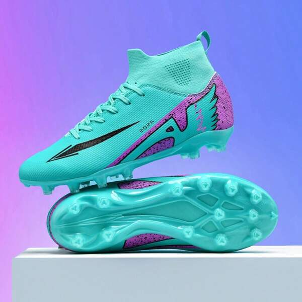 (Rozmiar: 35-45) [Korby treningowe dla kibiców Mistrzostw Świata] Młodzieżowe buty piłkarskie z korkami AG, buty treningowe z korkami Dynamic Traction, profesjonalne buty piłkarskie z podparciem kostki, lekka cholewka ze skóry PU, odpowiednie na murawę i trawę