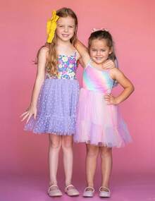 2025Toddler Girls Tulle Dress Rainbow Tutu Birthday Princess Dresses Formal Photo Shoot Outfit Summer Clothes 2-6T'Sprout Style' - 彩虹 - 查看 4