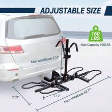 2Bike Rack Itch Mount Platform  Bike Racks For Bikes, Electric EBikes, Fat Tire, Bikes And M, Tilting Folding EBike Rack For Trailer Car SUV Pickup Truck RV   2 Inch Reiver