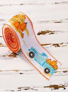 秋季丝带水彩南瓜枫叶火鸡有线边缘丝带家居蝴蝶结花环婴儿送礼会礼物，婴儿送礼会派对装饰，婴儿送礼会宾客礼物，DIY 手工艺礼品包装秋季感恩节派对装饰