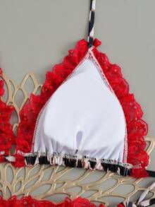 Bộ bikini hai mảnh họa tiết da báo kiểu Âu và Mỹ mới về, thiết kế hở lưng, buộc dây, thích hợp cho kỳ nghỉ hè trên bãi biển. - Họa tiết da báo màu xám - Xem 8