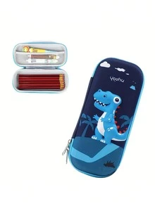 1pc 3D Cartoon EVA Waterproof Writing Pen Stationery Storage Case - Back To School - Multicolor - View 9