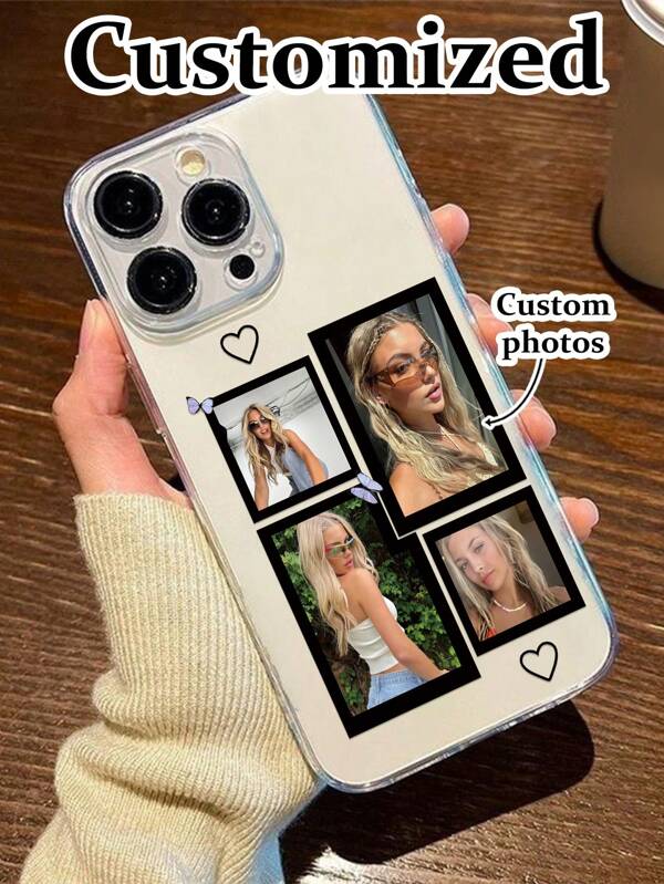1pc Minimalist Heart & Butterfly Design Custom Printed Transparent Shockproof Soft Phone Case Cover For IPhone 16/16 Pro Max, XR, 7/8, IPhone 15 Pro Max, 12 Pro Max, 13 Pro Max, 14 Pro Max, 13, 14, 11, 12P, 14P, 11P; Galaxy A134G, A22, A21S, A514G, A52, S22 Ultra, A335G; Redmi 10, Redmi Note 114G, Redmi 11 Lite, A53, A14, A23, S23 Ultra, S24, A14, A15, S23, A73, S25/S25 Ultra