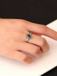 100% 925 Sterling Silver Natural Gems Spinel Stone Women's Ring Classic Fashion Shank Adjustable Ring Jewelry Gifts