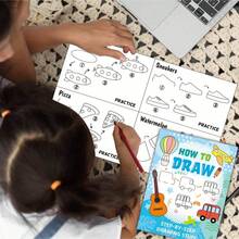 How To Draw Everything Coloring Book / DCTZ046-B Style A Painting Step-By-Step Book Of Lovely Animals, Foods & Exquisite Creative Patterns A Children's Simple Drawing & Cartoon Doodling Book For Step-By-Step Drawing Learning An Early Education Enlightenment & Fun Coloring Painting Book , Back To School Gifts - Multicolor - View 3