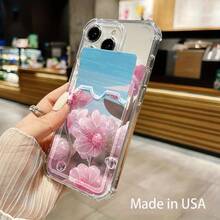 Funda para móvil con ranura para tarjetas. Compatible con phone 16, 15, 14, 13, 12 y 11. Permite guardar tarjetas y fotos. Diseño elegante y sencillo, transparente, esquinas reforzadas, anticaídas, con orificios para tarjetas. - Colores mixtos 1 - Ver 3