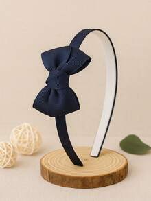 1 Piece Children's Bow Tiara With Cross Bow With Knot - Màu xanh hải quân - Xem 1