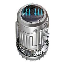Portable Solar Lantern Fan USB Rechargeable LED Camping And Emergency Lamp - Silver - View 5