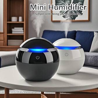 1 UDB Black Diffuser With Colorful Lights Humidifier For Bedroom - USB-Powered, Touch Control, Quiet Operation, Compact Design, Ideal For 21-30㎡ Rooms, Bedroom Humidifier | Modern Humidifier | Quiet Operation Humidifier, Humidifier For Bedroom