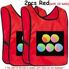 2pcs 39x53cm Outdoor Sticky Ball Vest With 10pcs 6cm Soft Ball Outdoor Interactive Sports Creative Throwing Sticky Target Sandbag Set