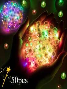 50 件迷你 LED 灯、LED 圆球灯（用于气球照明）、派对装饰、气球霓虹灯、派对灯、复活节彩蛋纸灯、生日、婚礼、圣诞树、情人节 - 多彩、万圣节装饰、万圣节派对用品、万圣节糖果、万圣节奖品、万圣节派对、万圣节散装