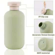 قنينتان عبوات شامبو للسفر مزودة بغطاء قلاب ومضخة، سعة 200مل أوانٍ محكمة تسرب للسفر للمستلزمات الشخصية والشامبو والبلسم