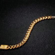 New Capital Letter A-Z Letter Curb Link Miami 14MM Bracelet Initial 18K Gold Plated Stainless Steel Hip Hop Diamond Cuban Chain CZ Detail Women&Men's Alphabet Jewelry Name - 金8.5寸 - 查看 6