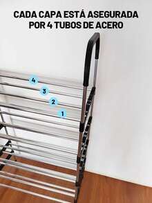 SHOE RACK ALUMINUM TUBE 4/5/6/7/8 LEVELS - Black - View 10
