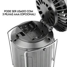 Portable Solar Lantern Fan USB Rechargeable LED Camping And Emergency Lamp - Silver - View 2