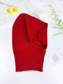 1pc Unisex Wool Blend Balaclava Hat, Warm Knitted Neck Warmer Face Mask, Outdoor Cold Weather Hooded Scarf - Multicolor - View 16