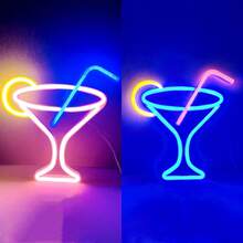 1 件高亮鸡尾酒玻璃瓶啤酒杯霓虹灯手势 666 手 LED 杯、外星人、星球、牛头、火焰、樱桃、狗爪、游戏控制器、酒吧杯装饰灯、LED 霓虹灯家居装饰、派对装饰、圣诞派对装饰、圣诞礼物 - 雞尾酒杯 - 查看 68
