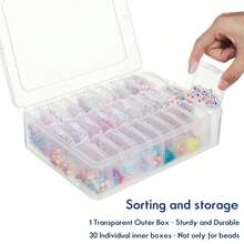 30Pcs Small Clear Plastic Storage Containers, 1 Large Craft Organizer Box, Mini Clear Bead Organizer Box, Transparent Storage Containers, Plastic Storage Cases, Craft Storage Box For Jewelry Making DIY Bracelets Beads Nails Screws Small Crafts