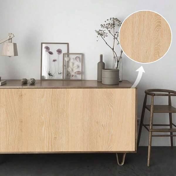 Waterproof Self-Adhesive Wood Grain Vinyl Wrap - Easy-Apply Kitchen Countertop & Cabinet Door Renovation Film - Tear-Off, Stove Top, Character Style